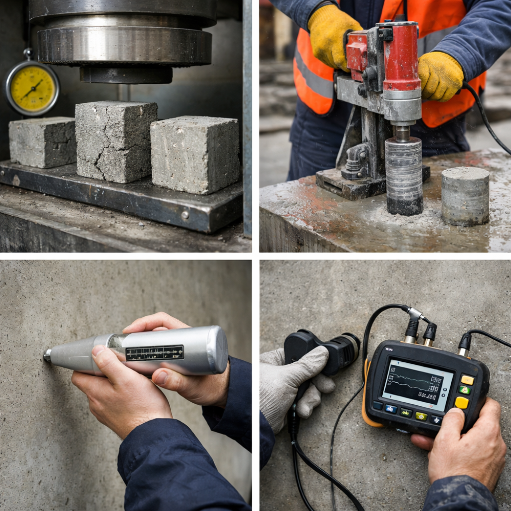 Испытание бетона на прочность: методы проверки в лаборатории и на объекте