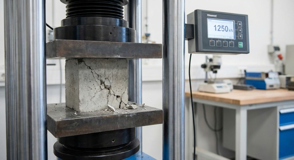 ispytanie-prochnosti-betona-na-szhatie-razrushenie-obrazca-pod-pressom-v-laboratorii